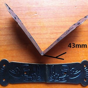 8 Classical L Corners Metal Flower Bird Cover Side, 2 Side Corner Warp Decoration, Woodwork Protect Side 1.743x19.5mm lc16 image 3