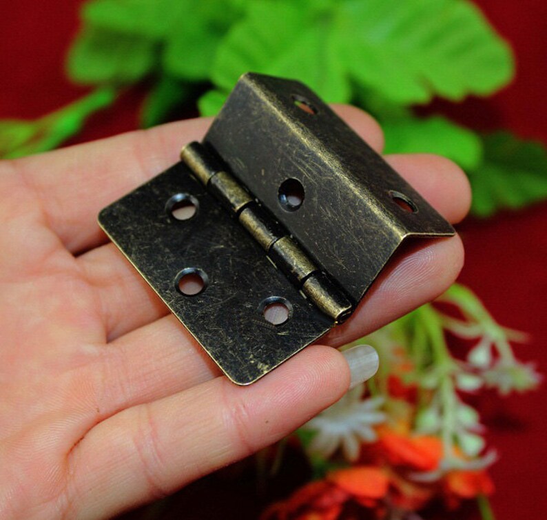 6 Bronze Right Angle Hinges Metal Three Fold Hinges 90 Etsy UK