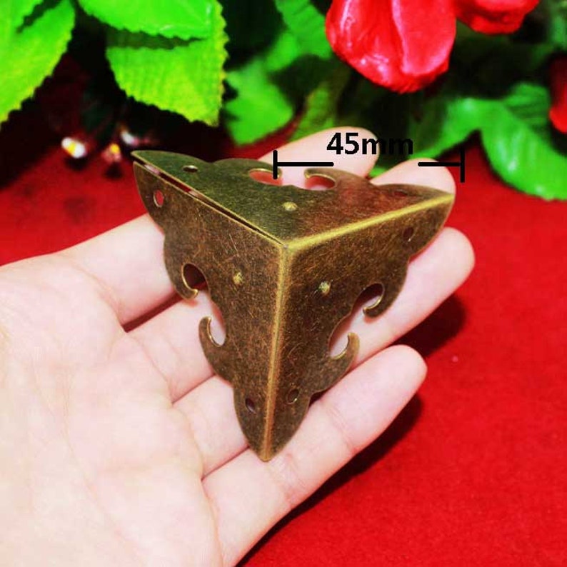 4 or 20 Metal Corner Caps Restoring Ancient Bronze 3 Side Etsy