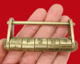 Buchstabe Passwort Lock - klassische 5 chinesische Zeichen Metall Vorhängeschloss codiert Zahlenschloss – intern 60mm - v45