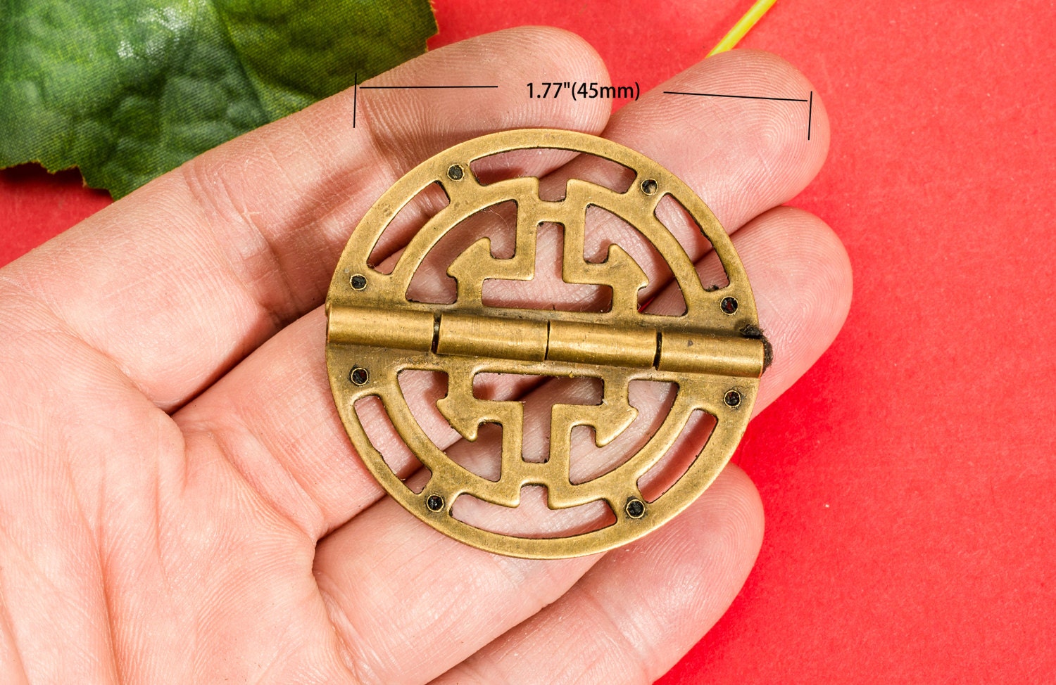 Pair of Brass Chinese Hinges Round Gemel Joint Degree Box Etsy