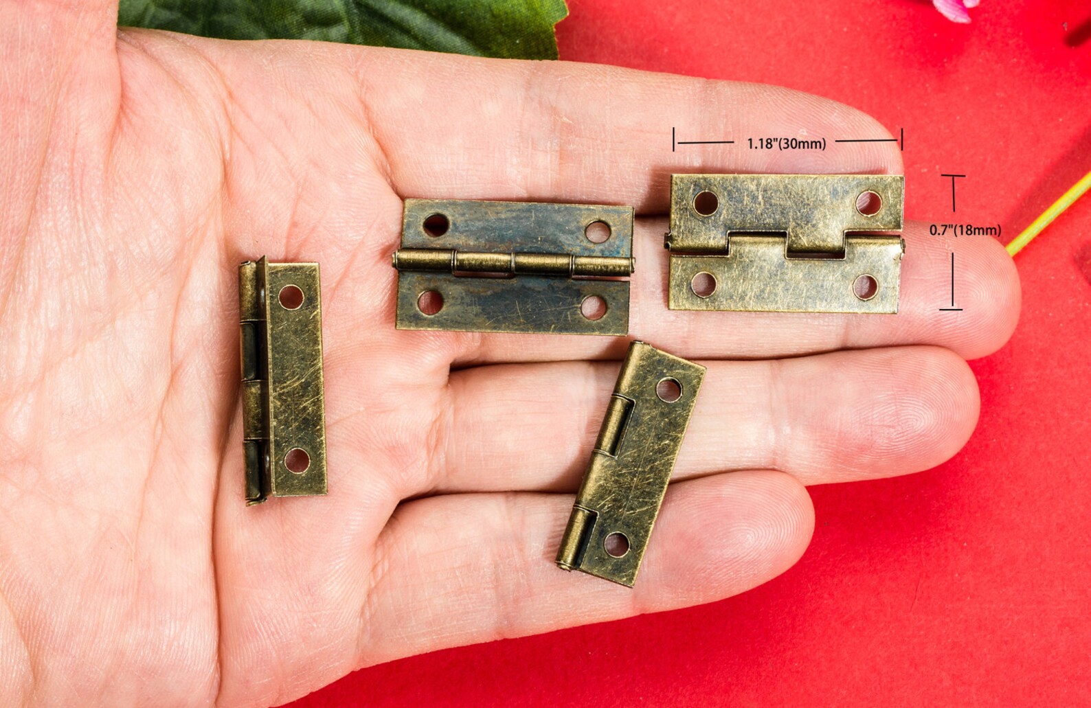 20 Iron Thin Hinges Right Angle Bronze Box Chest 180 Degree Etsy