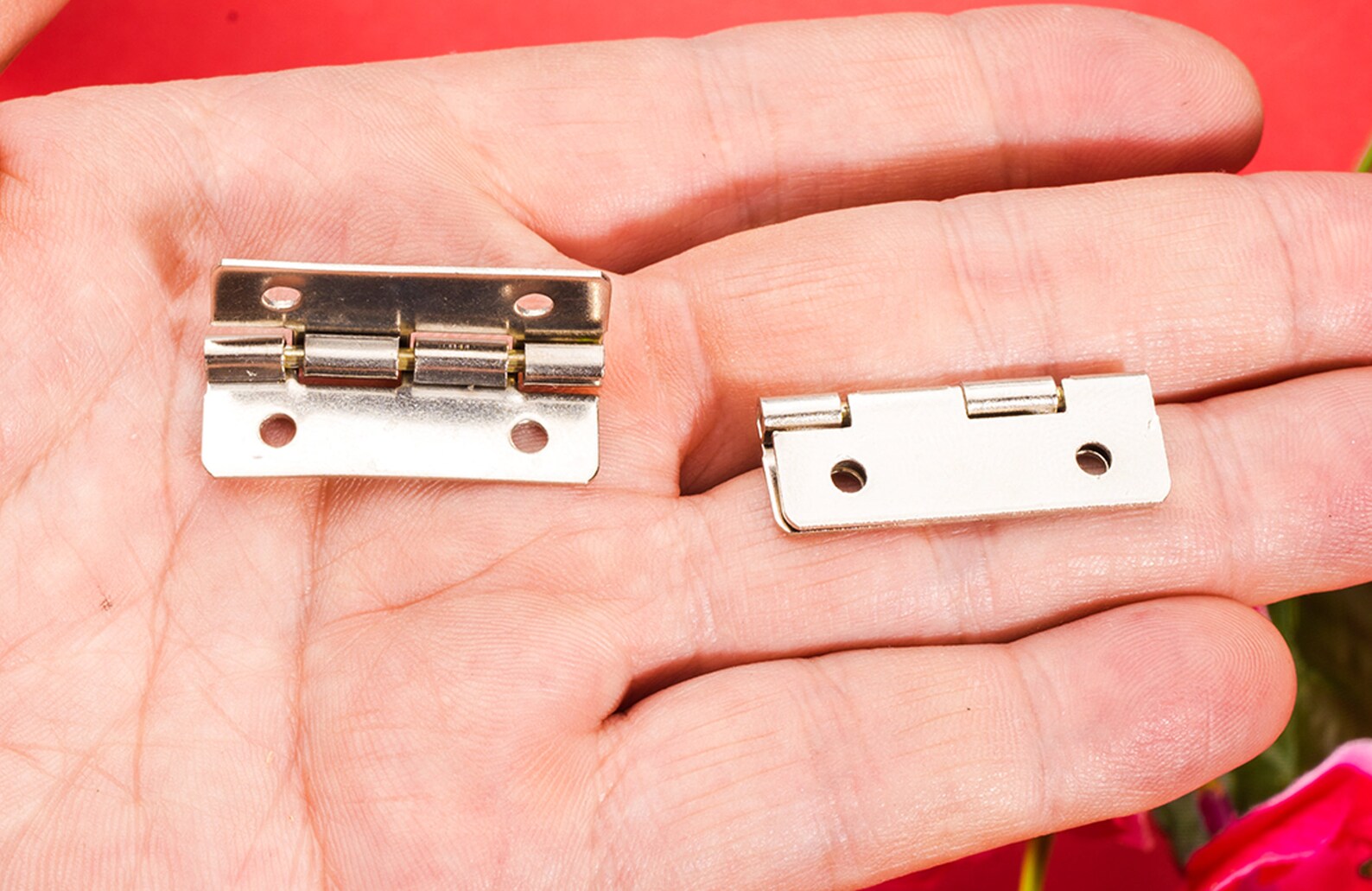 20 Small Silver Hinges Box Gemel Electroplate Iron 90 Degree Etsy