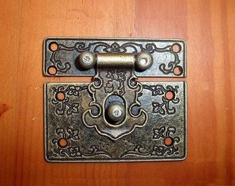 Quadratische Form Hasp - klassische Vintage Holz Box Metall Lock fangen Verriegelungen für Brust Schnallen Verschluss - 2.16"x1.85"(55mmx47mm) - h116