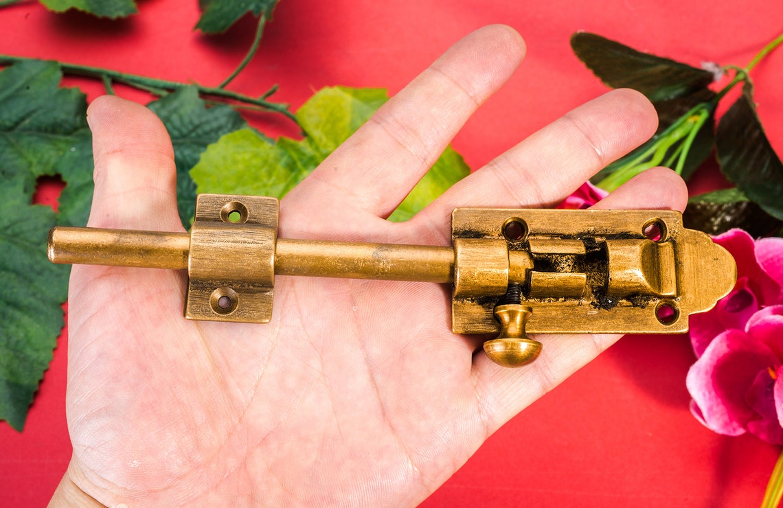 Chinese Brass Bolt Restoring Antique Pure Copper Thumb Latch Etsy