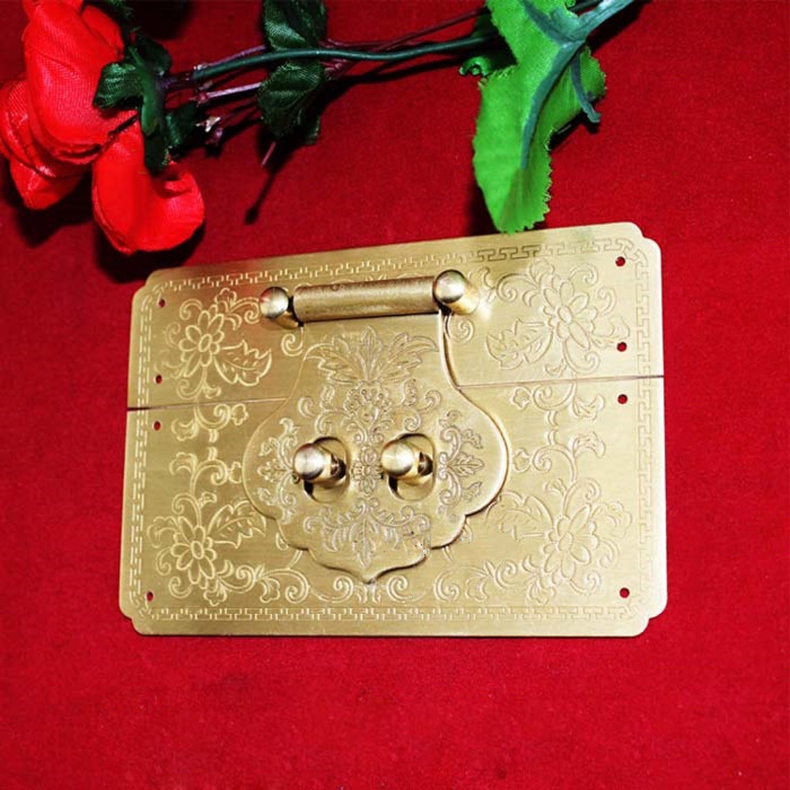Yellow Padlock Latch 4.7120mm Classical Brass Square Etsy