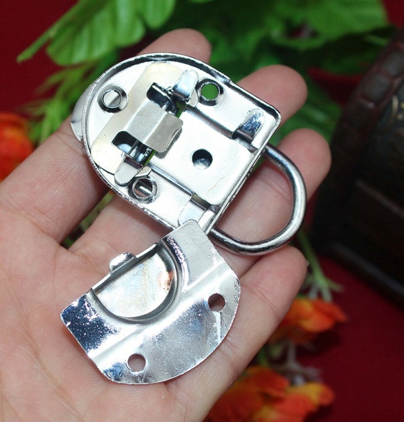 Tool Box Hasp White Chrome Ancient Iron Lock Catch Latches Etsy