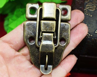 Großen Duckbilled Latch - klassische Koffer Hasp mit Schlüssel Loch Bronze Metall Lock fangen Tasche Schnalle Verschluss - 1.57"x2.3"(40x59mm) - h18