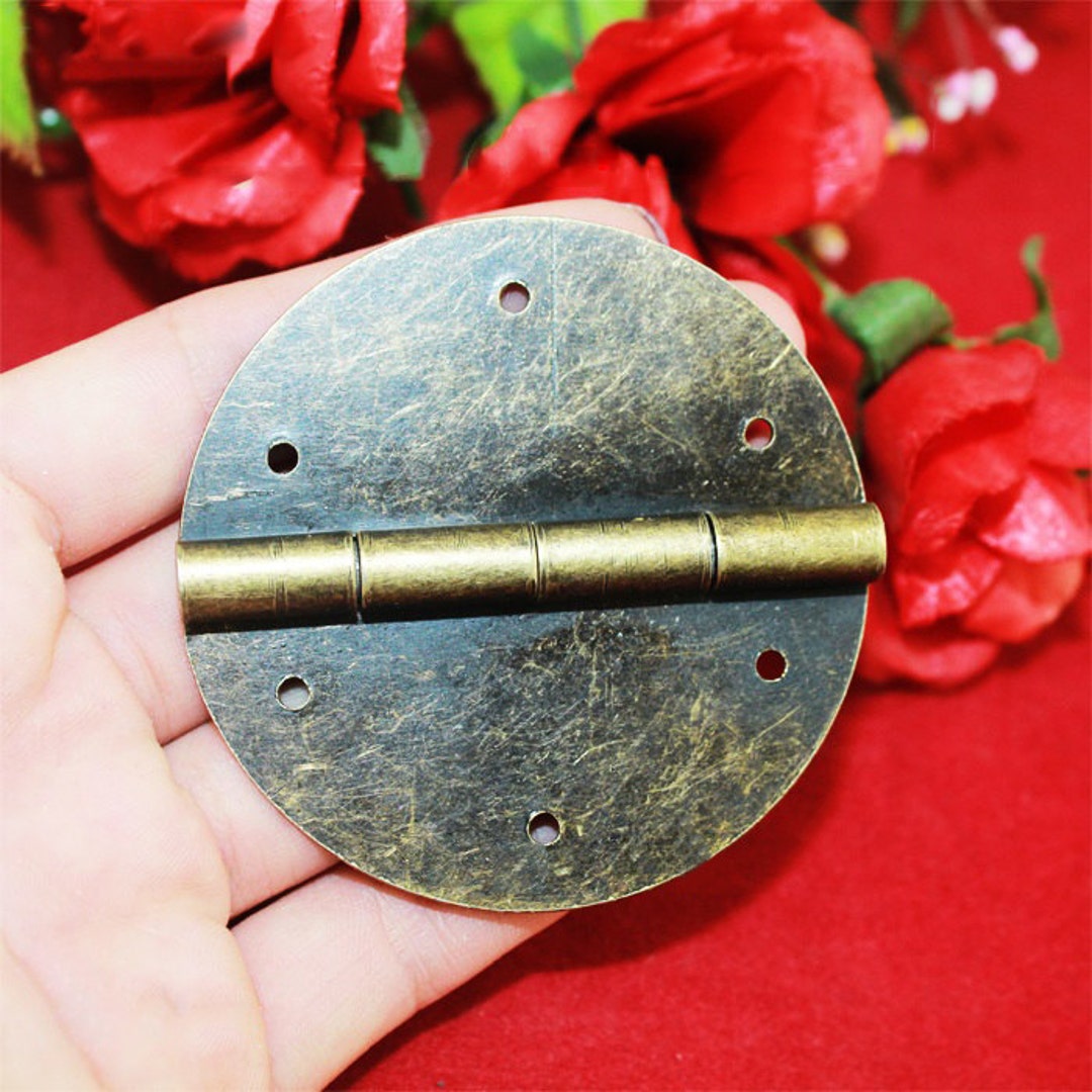 4 Round Chinese Hinges Retro Iron Geme Box Chest 6 Hole Etsy