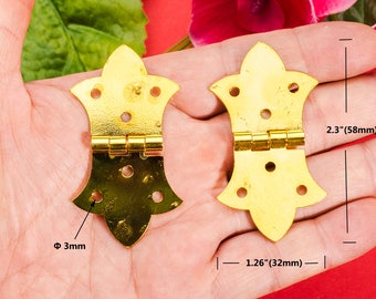 6 zawiasy motyla złoto-żelazo 6 otworów Szafka płaska 90 stopni żaluzje-2.3 "(58mm)-sh215