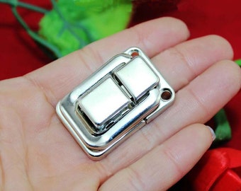 4pcs White Fang Riegel Vintage Geschenk Box Hasp Metall Sperre für Leder Tasche Koffer Schnalle Verschluss - 1"(25x38mm) - h50