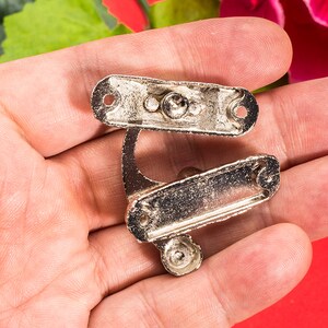 2 or 10 Silvery Oxhorn Latches Right Hook Solid Metal Hasp Leather Suitcase Buckle Clasp 1.436x41mm h231 image 2