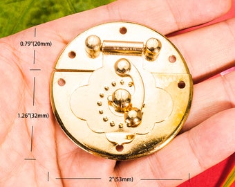 4 Rose Gold-Riegel - Runde Eisen Brust glänzend schwingen Hasp Schloss Kosmetik Box Schnalle Verschluss Hardware - 2"(53mm) - h228