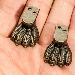 4 or 20 Retro Lizard Feet - Vintage Chest Leg Decorative Metal Corners – 1.2"x0.47"(30x12mm) – f52