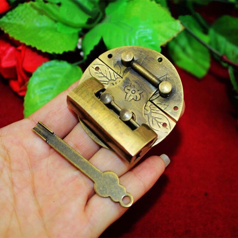 A Set of Smooth Padlock Latch 50mm Classical Round Brass Etsy