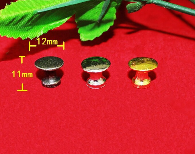 4 Button Small Knobs Vintage Metal Drawer Knob Bureau Decorative Wooden