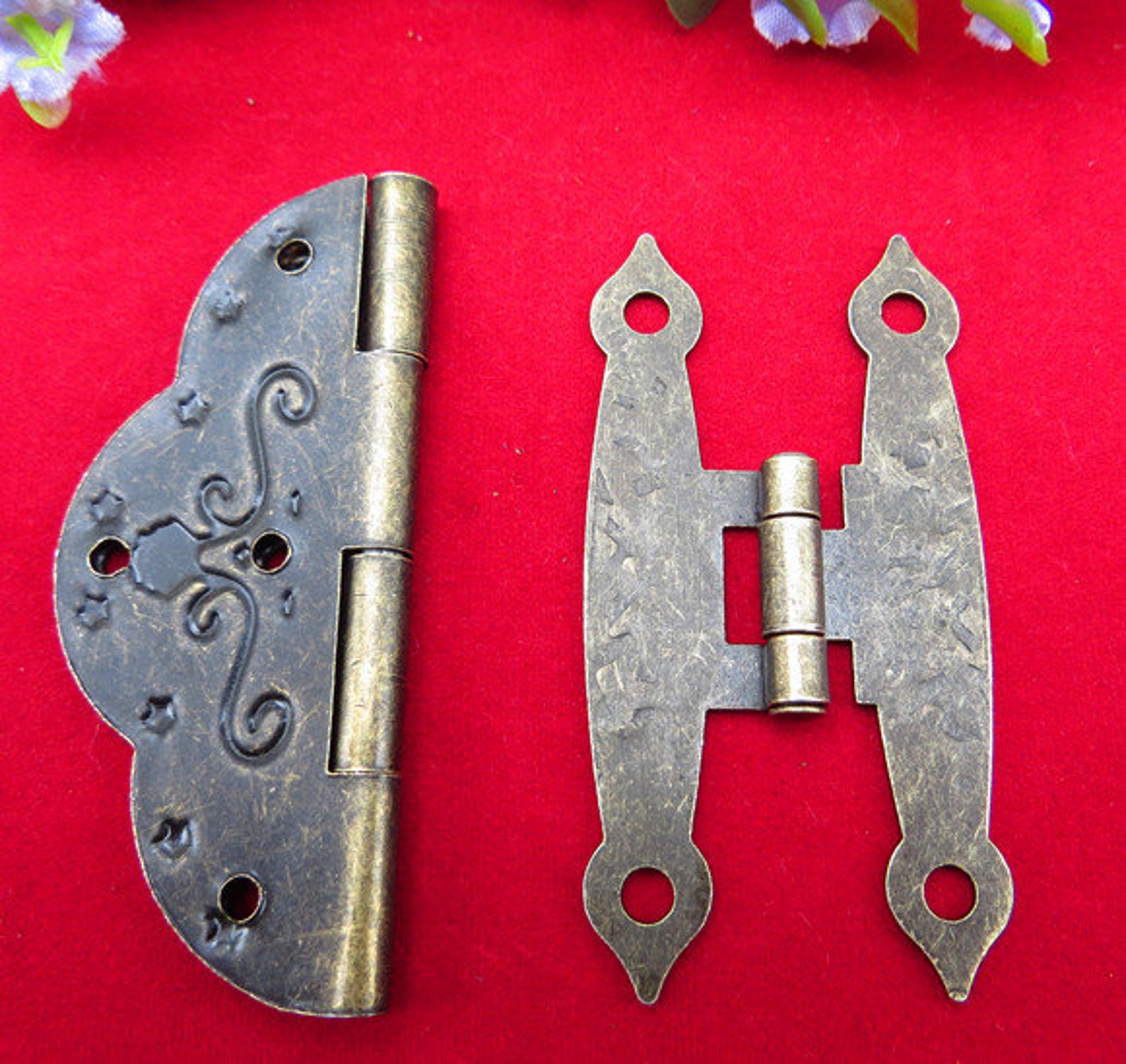 6PCS Vintage Hinges 180 Degree H Shape Bronze Iron Outer Etsy