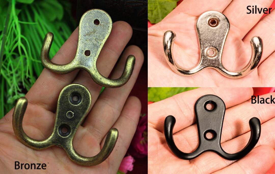 4 Classics Double Hooks Metal Hanger Robe Hook Decor Etsy