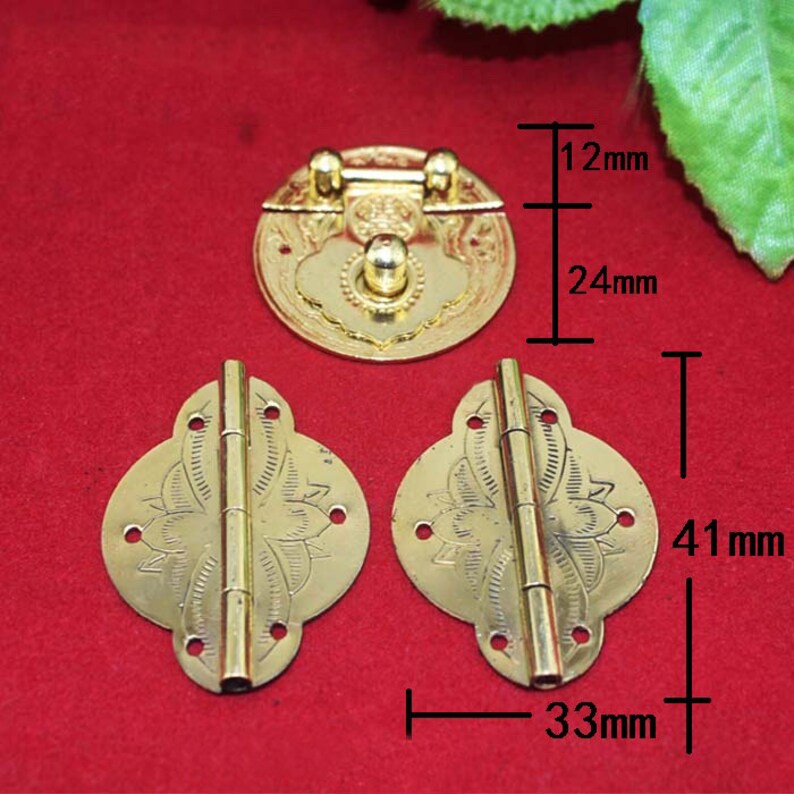Latch Hinge Classical Yellow Brass Round Hasp Etsy