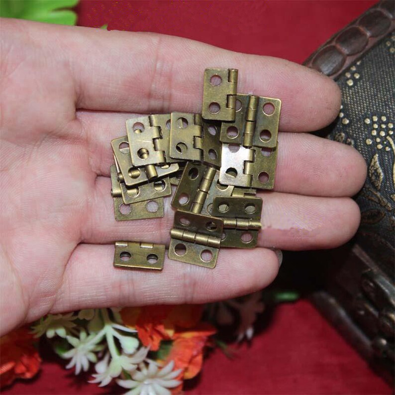 20 Bronze Mini Hinges Classic Metal Eye Wooden Gift Cigar Etsy