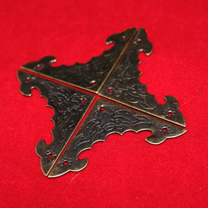 12 Flat Corner Brackets Classic Triangle Protection Sides Etsy