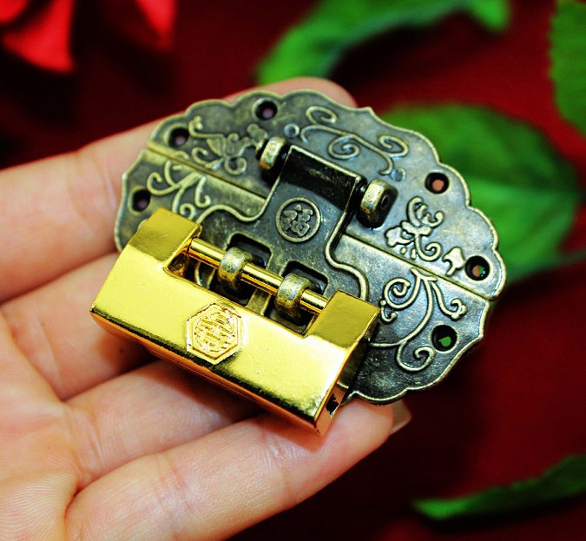 Alloy Key Padlock Latch 55mmantique Oval Bronze Latch Hasp/ Etsy