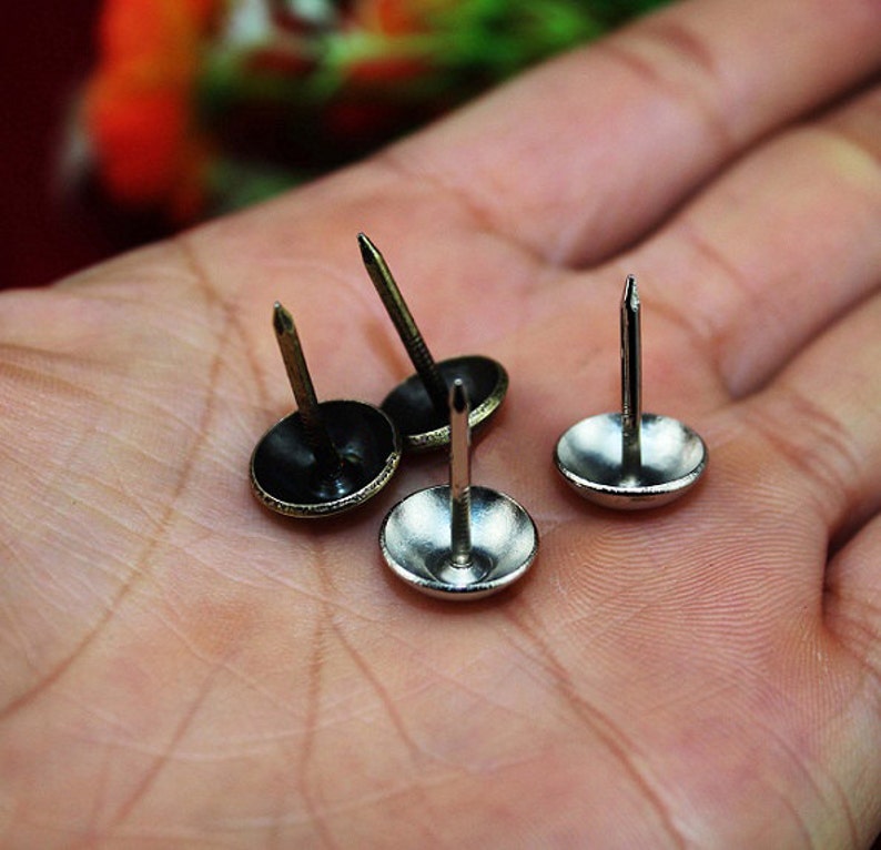 50 weiße Runde Nägel mit Köpfen machen Polsterung Nail | Etsy