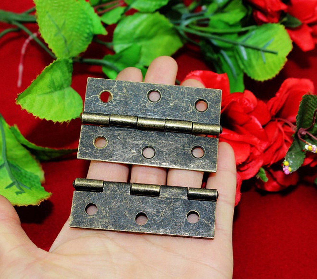 6 Bronze Hinges Vintage Iron Large Wooden Box Chest Etsy