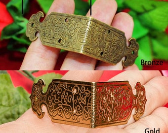 Pair of Brass L Brackets - Protection Chest 2 Sided Warp Angle Bronze Gold Corners Side - Two Color 2”x0.78" (50x20mm) - lc2