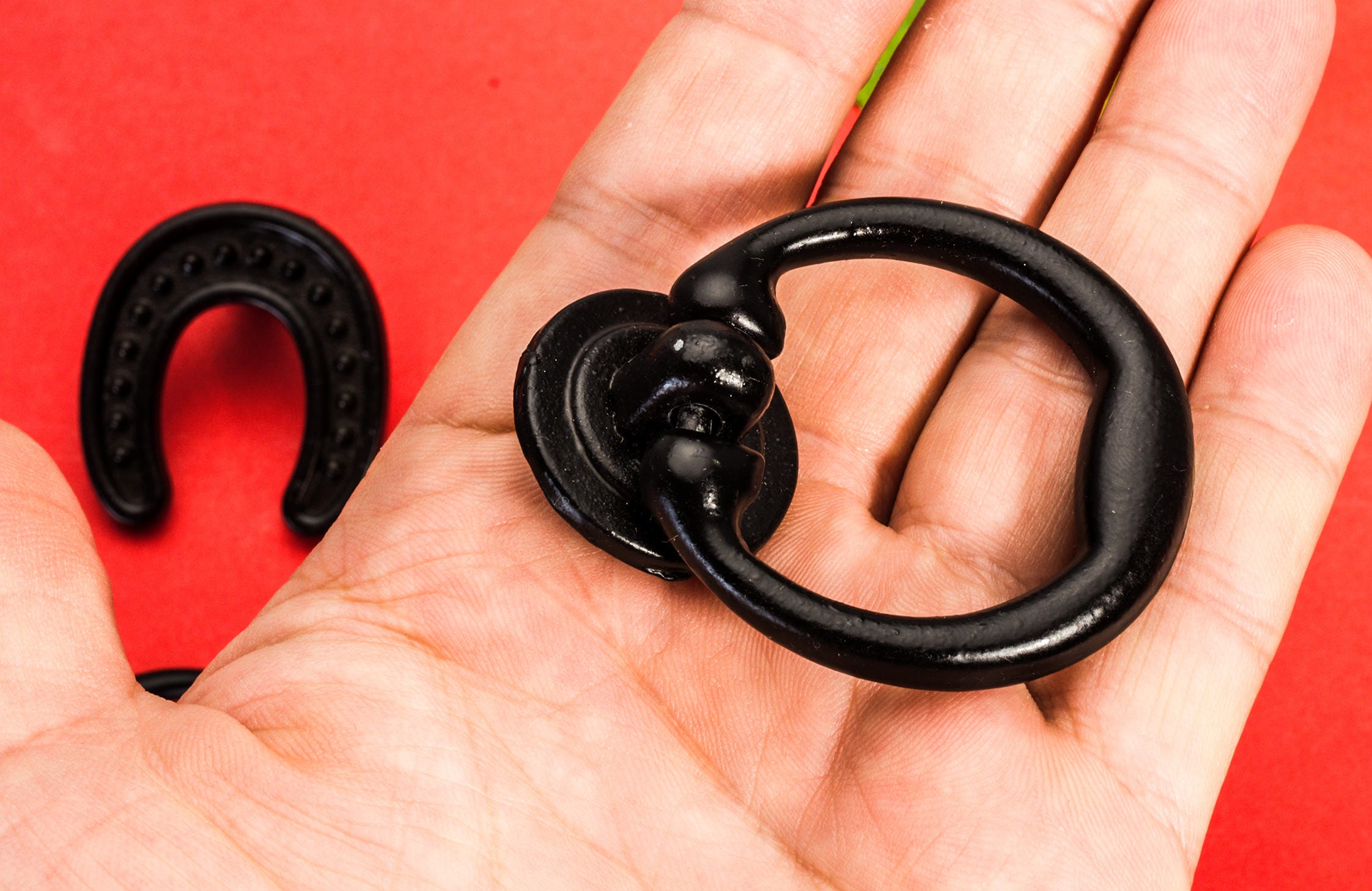 4 Schwarze Knäufe Ring Metall Allloy Schrank Schrank | Etsy