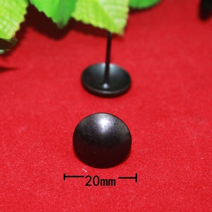 50 Black Domed Tacks Iron Finish Decorative Nails Round Pins For Furniture Repair Leather Wood Craft DIY 0.6620mm n21 image 3