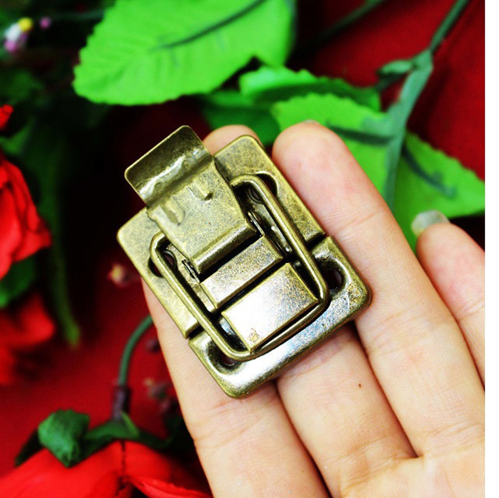 4 Classic Gift Box Hasps Antique Metal Lock Catch Latches Etsy