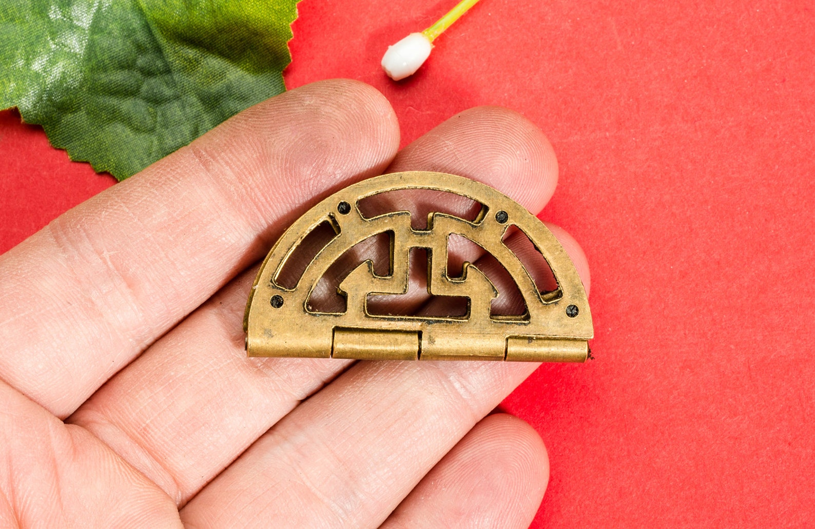 Pair of Brass Chinese Hinges Round Gemel Joint Degree Box Etsy