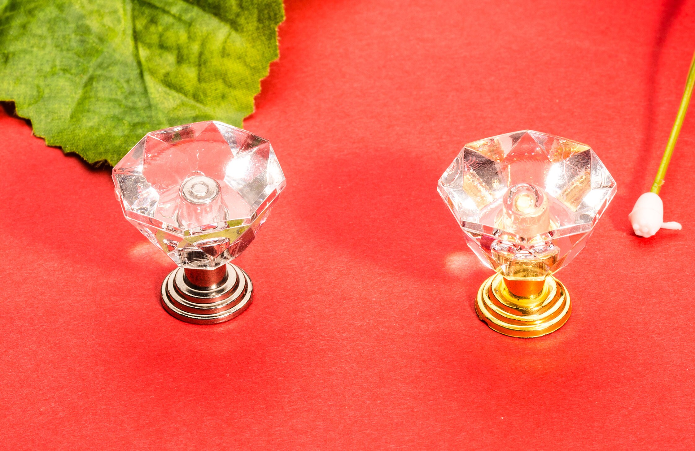 8 Transparent Small Knobs Single Hole Acrylic Crystal Etsy
