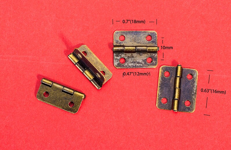 20 Flat Bronze Hinges Vintage Iron Wooden Box Chest Hinge Etsy