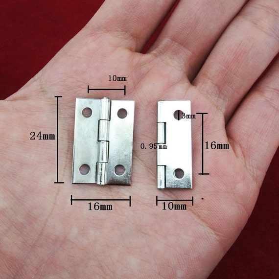10 o 50 bisagras pequeñas blancas Caja de hierro Gemel Espesar Acabado  Pulido Suministros Hardware 0.95x0.6324mmx16mm sh136 -  México