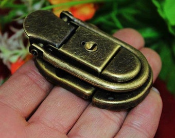 Klassische Schlüssel Riegel Verschluss - Geschenk-Box Hasp Metallschloss Fang für Leder Tasche Koffer Schnalle - 2.44"x1.33"(62x34mm) - h57