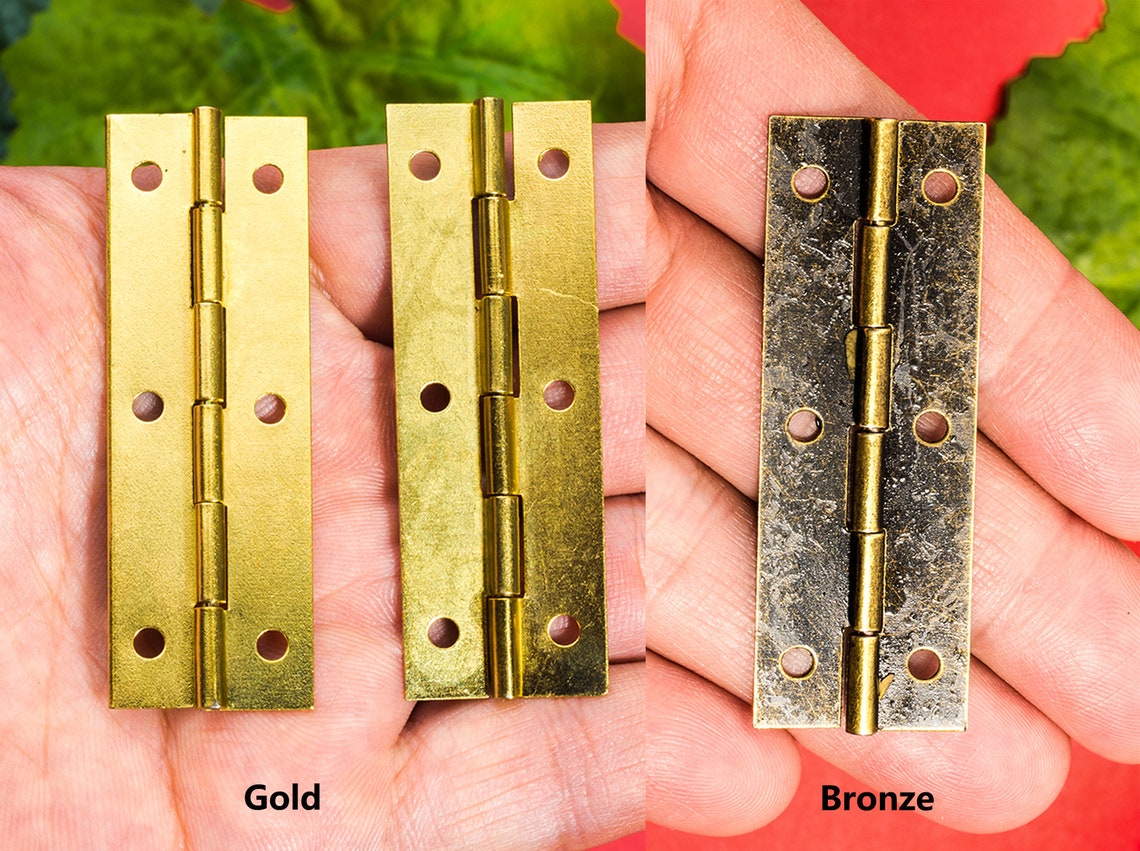20 Long Hinges Bronze Gold Right Angle Iron Flat Degree Etsy