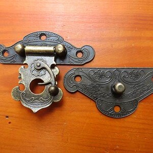 Restoring Ancient Swing Hasp Jewelry Wooden Box Lock Catch Latches For Journals Buckle Clasp Hardware Five Size1.13.3 h8 image 3