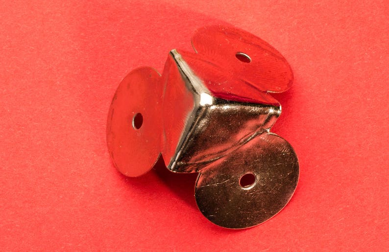 12 Silver Corner Caps Metal 3 Side Corner Warp Decoration Etsy