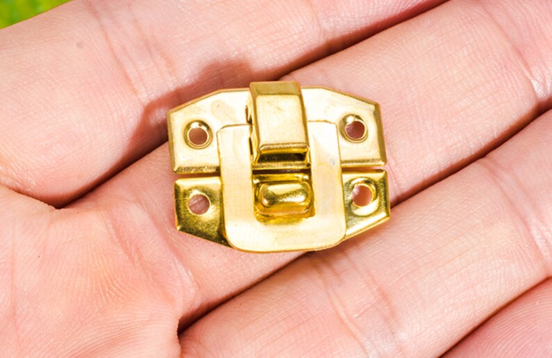 20 Gold Small Hasps Box Lock Catch Latches Iron Buckle Ruler Etsy