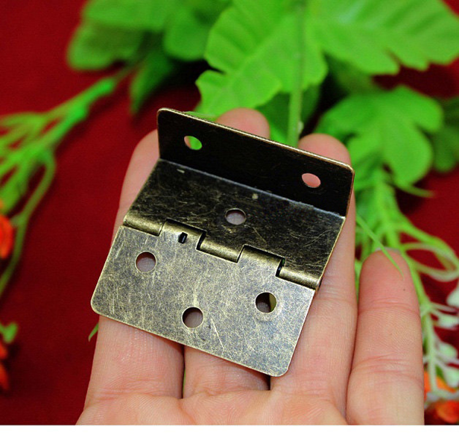 6 Bronze Right Angle Hinges Metal Three Fold Hinges 90 Etsy UK