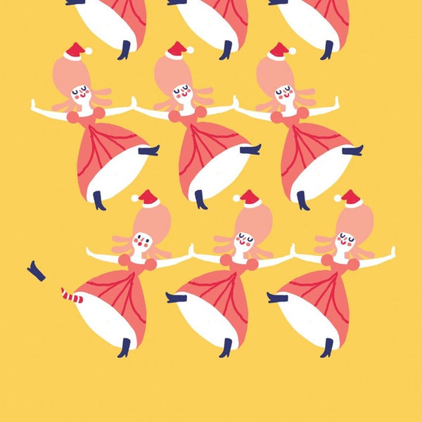 Christmas Card - "Nine Ladies Dancing" - 12 Days of Christmas Collection