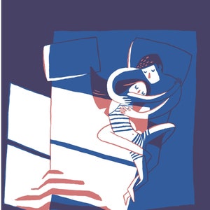 Big Art Print - Couple in Bed