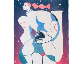 Limited Edition - Astronaut Risoprint - Big Art Print