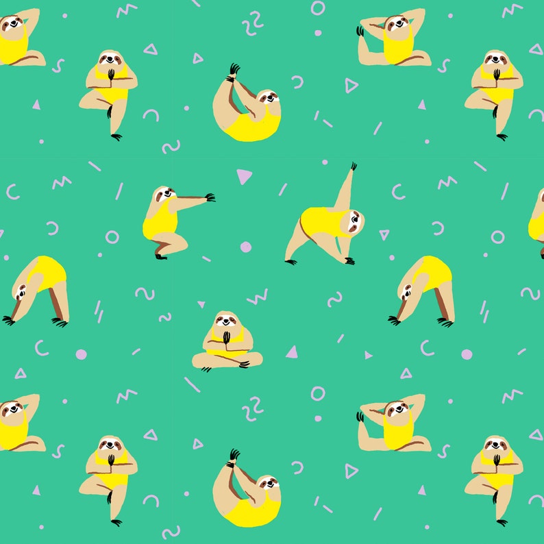 Yoga Sloths - 3 sheets Gift Wrapping Paper 