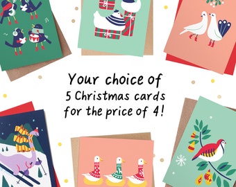 5 Greeting Cards -  Discount! 5 for the price of 4 -  your choice of motifs, make your own custom pack