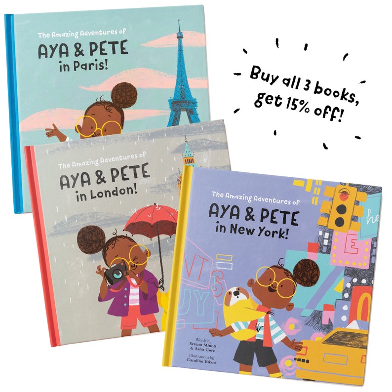 Buch Aya & Pete in Paris individuelles Kindergeschenk All 3 books