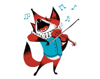 Medium Art Print - Singing Fox