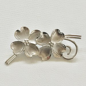 BEAU Double Flower Pin/Vintage Sterling by BEAU Dogwood Flower Pin/Beau Double Flower Pin Brooch/Beau Dogwood Flower Pin/Sterling Flower Pin
